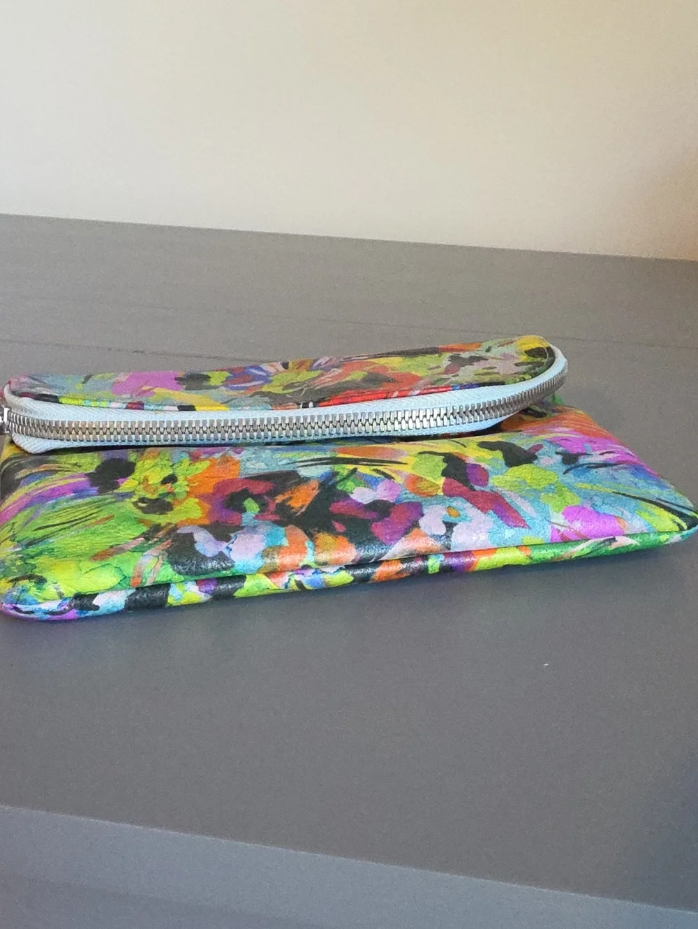 HOBO Leather Multicolor Floral Lauren Fold Over Crossbosy/Clutch